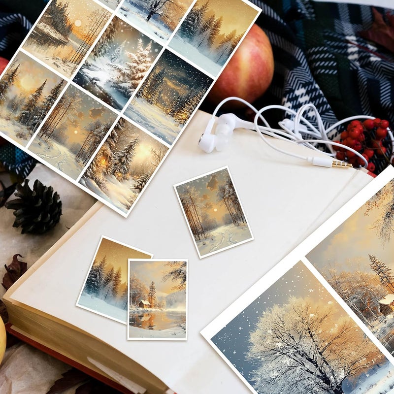 Watersay 20 Pcs Decoupage Paper 8.3"x11.2" Christmas Decoupage Paper Pack Papers Retro for Craft and Scrapbooking(Winter) - Image 5